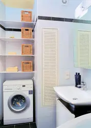 Shelves In The Bathroom Above The Washing Machine Photo