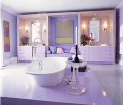 Design And Interior With Flowers In The Bathroom