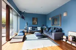 Dark Blue Color In The Living Room Interior