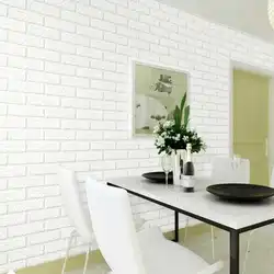 Wallpaper in the kitchen combined bricks photo