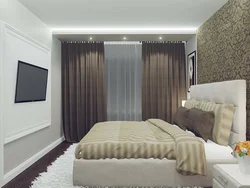 Bedroom interior 14 sq m in modern style