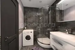 Дызайн ванны з душавой кабінай і пральнай машынай фота