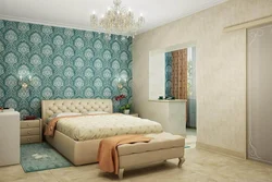 Wallpaper for the bedroom combined pastel colors design photo