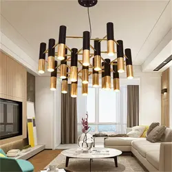 Black Lamps In The Living Room Interior