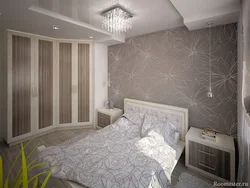 Bedroom 12 Sq M Design With Bed And Wardrobe