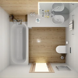 Интерьер квадратной ванной комнаты