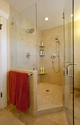 Bathroom design shower with curtain