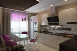 Interior for kitchen 9 sq m photo with sofa