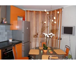 Оранжевая кухня какие шторы фото