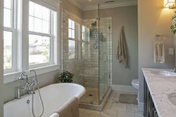 Bathroom design with shower with window