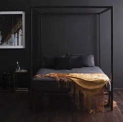 Bedroom photo black walls