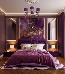 Интерьер лиловой спальни фото