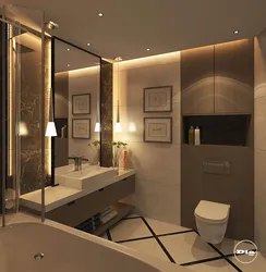 Interior design of a bathroom and toilet in the house