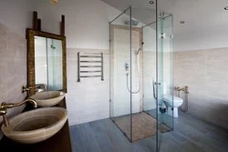 Bathroom design without bathtub with shower