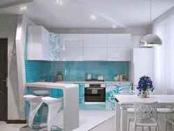 Kitchen living room with white furniture design