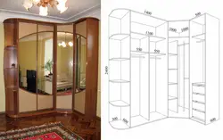 Sliding wardrobes photo inside with dimensions for a bedroom corner