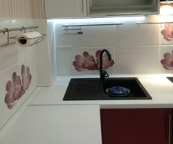 Kitchen design with a corner sink in a modern style