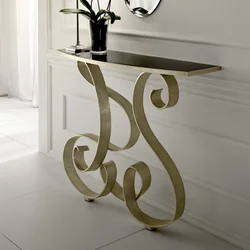 Photo console table in the hallway