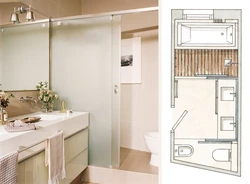 Bathroom and toilet design with partition photo