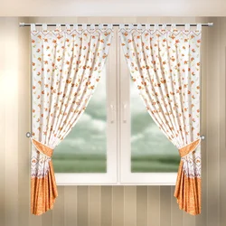 Photo curtains for the kitchen short flowers