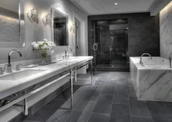 Bathroom Interior With Gray Floor