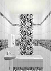 Bath Design White Tiles With Mosaic