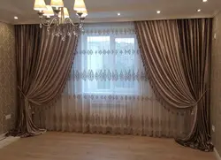 Фото шторы для гостиной коричневые бежевые