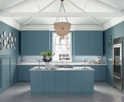 Kitchen gray blue design photo