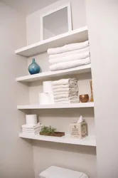 Beautiful shelves in the bathroom photo