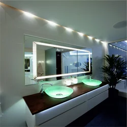 Ванная комната дизайн зеркало с подсветкой