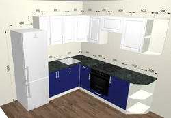 White kitchen with blue bottom photo