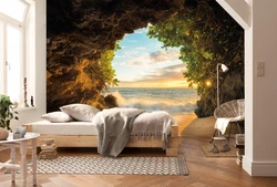 3D Wallpaper In The Bedroom Interior