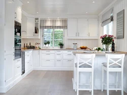 White doors in the kitchen interior photo