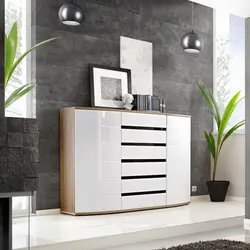 Stylish chest of drawers in the living room photo