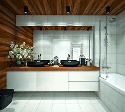 Дизайн ванной комнаты рейка
