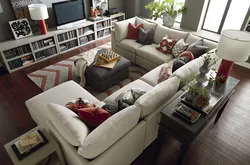 Living room design sofa in the middle
