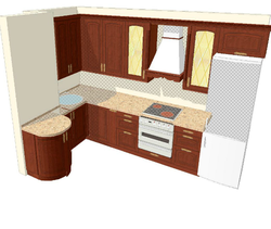 Кухня с вентиляционным коробом дизайн 8 кв