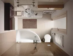 Ванна угловая с туалетом дизайн и стиральной машиной