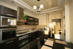 Kitchen interior design with ledge