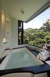 Дызайн ванны з балконам