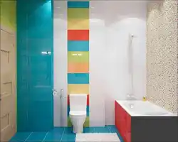 Әртүрлі түстердегі ванна бөлмесінің дизайны