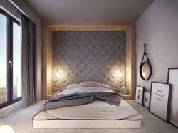 Wall Design At The Head Of The Bed In The Bedroom Photo