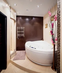 Design Of A Combined Bathroom With A Corner Bath