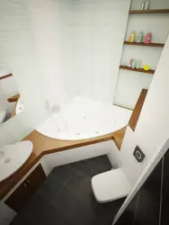 Дизайн совмещенного санузла с угловой ванной