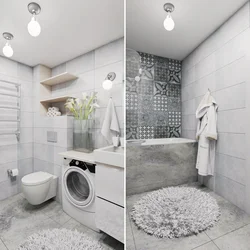 Сочетание белого и серого в ванной фото