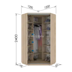 Жатын бөлмесіндегі бұрыштық гардероб ішкі фотодағыдай