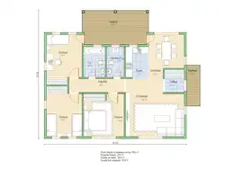 Plans for a one-story house with 3 bedrooms photo
