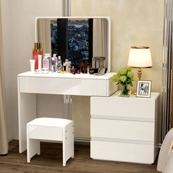 Photo of a dressing table in the bedroom with a mirror