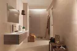 Bathroom with beige floor photo