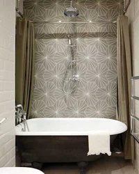 Дизайн ванной со шторкой для ванны